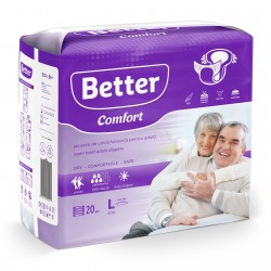 Scutece adulti Better Comfort  20buc/pach, 3pach/bax, 5 picaturi